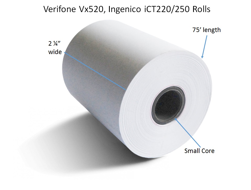 12 Rolls BAM POS Credit Card Receipt Paper for The VX520 